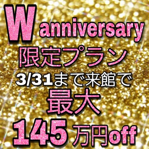 ★挙式後後払い・ご祝儀払いも可！最大145万円OFF！先着10組で終了！【姉妹店Ｗアニバーサリー】3月31日まで来館者限定プラン